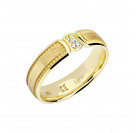 Кольцо с бриллиантами из желтого золота 585 пробы цвет металла желтый 3.46 гр.