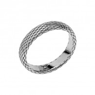 Кольцо "Змея" из серебра 925 пробы, ширина 4 мм фото