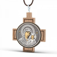 Икона Казанской Богородицы. Крест из серебра 925 пробы фото