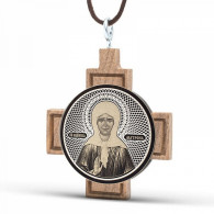 Икона Святой Матроны Московской. Крест из серебра 925 пробы фото