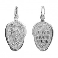 Образок Святии Ангели, молите Бога о нас из серебра 925 пробы фото