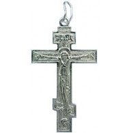 Крест с Распятием из серебра 925 пробы фото