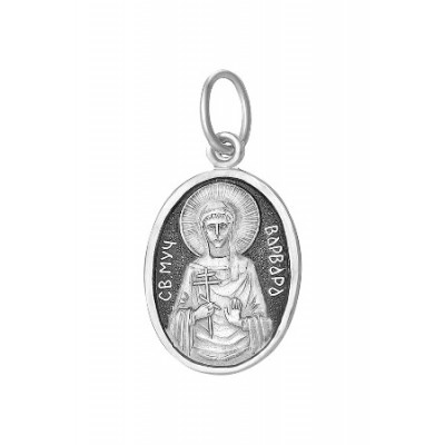 Святая великомученица Варвара. Именная иконка, серебро 925 пробы фото
