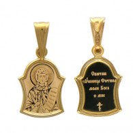 Икона нательная "Св. Светлана (Фотина)" из красного золота 585 пробы фото