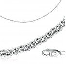 Браслет из серебра 925 пробы, плетение Панцирная с алмазкой 2-х сторон