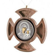 Образок "Казанская Богородица" из серебра 925 пробы фото