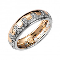 Кольцо с бриллиантами из комбинированного золота 585 пробы фото