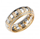 Кольцо с бриллиантами из комбинированного золота 585 пробы цвет металла комби 5.01 гр.