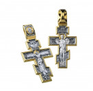 Крест "Святой Архангел Михаил" из серебра 925 пробы с позолотой и чернением