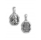 Иконка нательная "Святая Иулия" из серебра 925 пробы с чернением