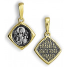 Икона нательная "Святая Ольга" из серебра 925 пробы с позолотой и чернением