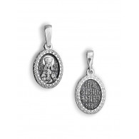 Икона нательная "Святая Елена" из серебра 925 пробы с чернением фото