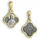 Икона нательная "Святая Светлана" из серебра 925 пробы с позолотой и чернением