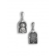Икона нательная "Святая Дарья" из серебра 925 пробы с чернением фото