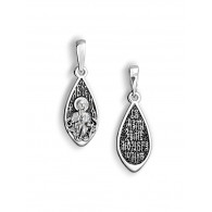 Икона нательная "Святая Ксения" из серебра 925 пробы с чернением фото
