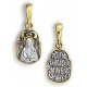 Икона нательная "Святая Елизавета" из серебра 925 пробы с позолотой и чернением