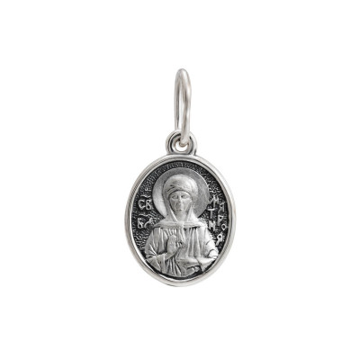 Образок "Святая Матрона" из серебра 925 пробы с чернением фото