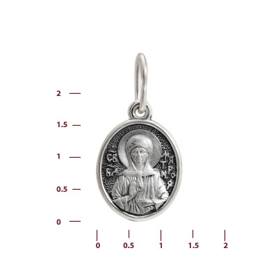Образок "Святая Матрона" из серебра 925 пробы с чернением фото