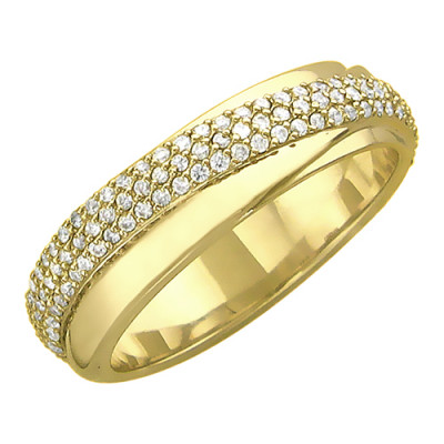 Кольцо с бриллиантами из желтого золота 750 пробы фото