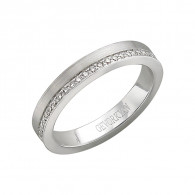 Обручальное кольцо с бриллиантами из белого золота 585 пробы фото