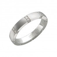 Обручальное кольцо с бриллиантами из белого золота 585 пробы фото