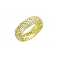 Обручальное кольцо с бриллиантами из желтого золота 750 пробы фото