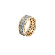 Обручальное кольцо с бриллиантами из комбинированного золота 750 пробы