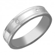 Обручальное кольцо с фианитами из серебра 925 пробы фото