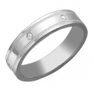 Обручальное кольцо с фианитами из серебра 925 пробы