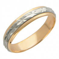 Обручальное кольцо из комбинированного золота 585 пробы фото