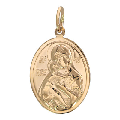 Икона Божией Матери Владимирская из красного золота 585 пробы фото