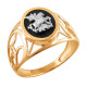 Кольцо с ониксом из комбинированного золота 585 пробы