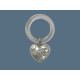 Погремушка "Сердце" из серебра 925 пробы в подарочном футляре
