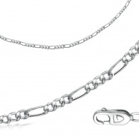 Цепь из серебра 925 пробы, плетение комбинированная 1х3 с алмазной огранкой 2-х сторон фото