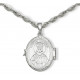 Цепь ручной сборки с орнаментом Лилия в православном стиле из серебра 925 пробы с родированием