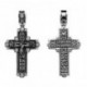 Крест с фианитами из серебра 925 пробы с чернением
