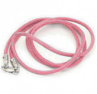 Хлопчатобумажный шнурок розовый из серебра 925 пробы с родированием