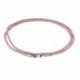 Шёлковый светло-розовый шнурок из серебра 925 пробы с родированием