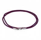 Шёлковый фиолетовый шнурок из серебра 925 пробы с родированием