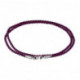 Шёлковый шнурок фиолетовый из серебра 925 пробы с родированием