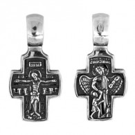 Крест "Ангел Господень" из серебра 925 пробы с чернением фото