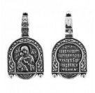 Подвеска "Владимирская Божия Матерь" из серебра 925 пробы с чернением