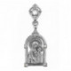 Подвеска "Казанская Богородица" с фианитами из серебра 925 пробы с чернением