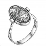 Кольцо "Святой Николай Чудотворец" из оксидированного серебра 925 пробы фото