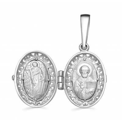 Подвеска-складень с образом Казанской иконы Божией матери из серебра 925 пробы фото