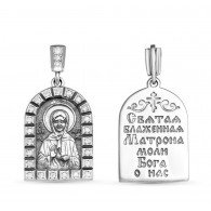 Образок "Матрона Московская" из серебра 925 пробы фото