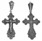 Крест с молитвой Животворящему Кресту из серебра 925 пробы