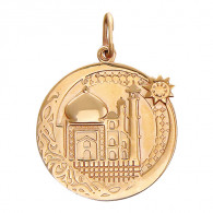Подвеска с мусульманской символикой из красного золота 585 пробы фото