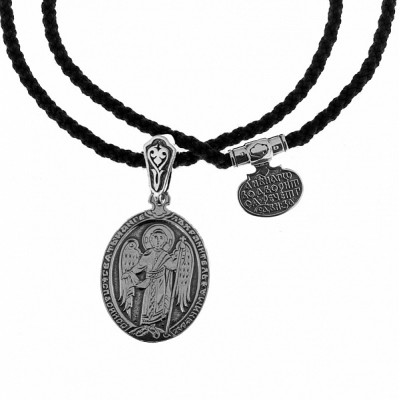 Гайтан с подвеской "Ангел-Хранитель" из серебра 925 пробы с чернением фото