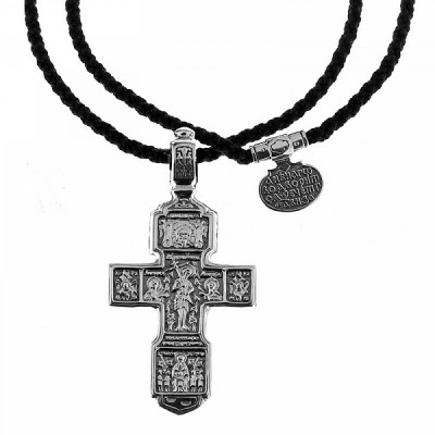 Гайтан с подвеской "Господь Вседержитель" из серебра 925 пробы с чернением фото